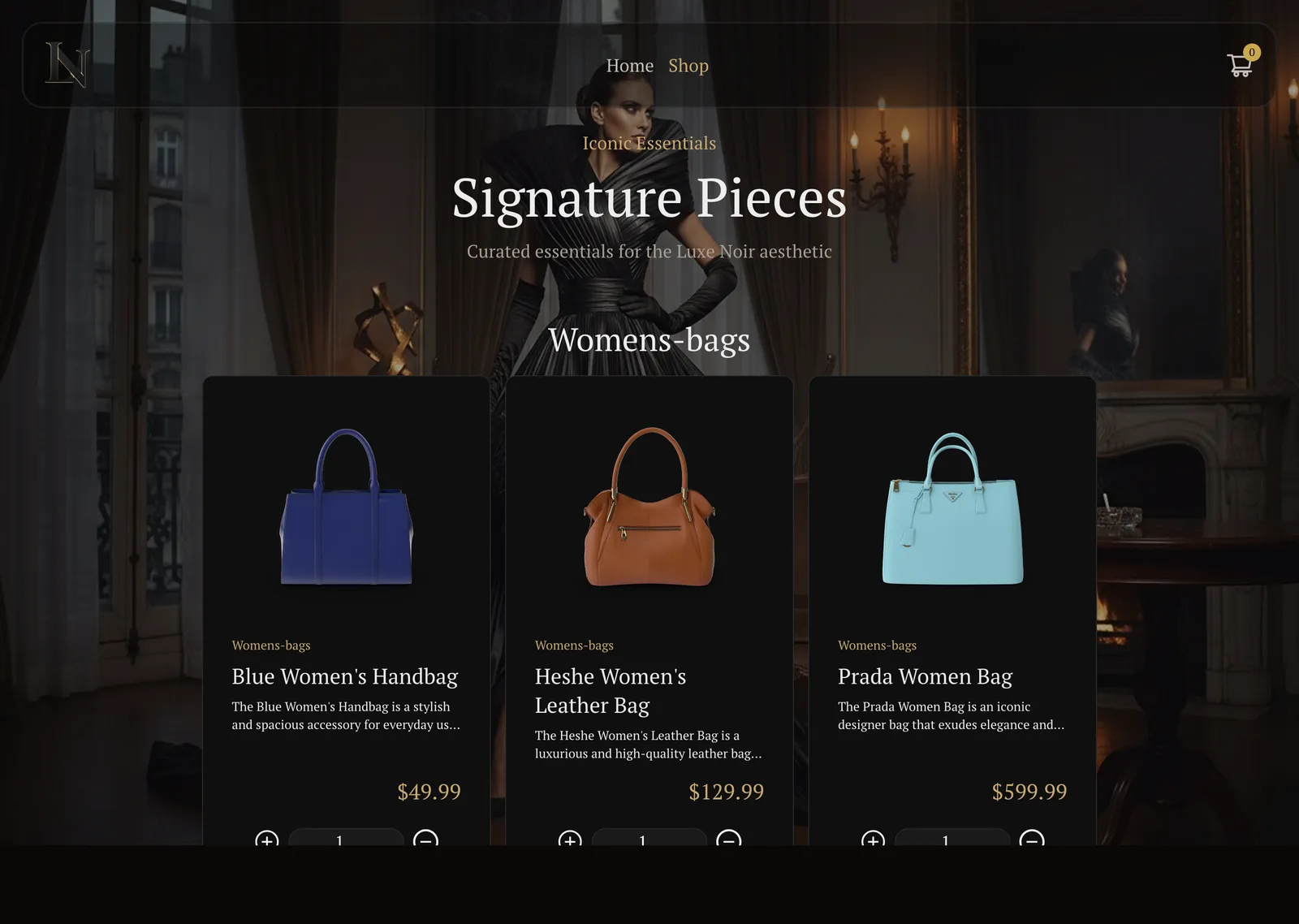 Luxe Noir — Shopping Cart